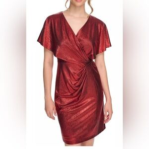 Elegant Red Wrap Dress